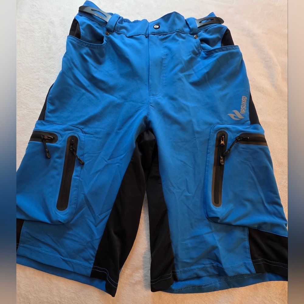 Arsuxeo Men’s MTB Cycling Shorts Blue Size M